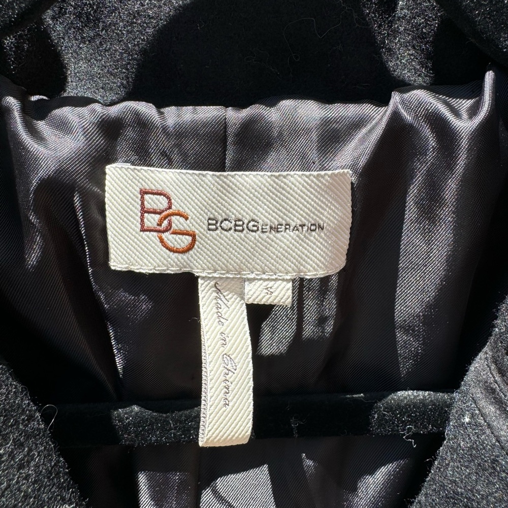 Bcbgeneration Black Double Breasted Wool Coat Wai… - image 4